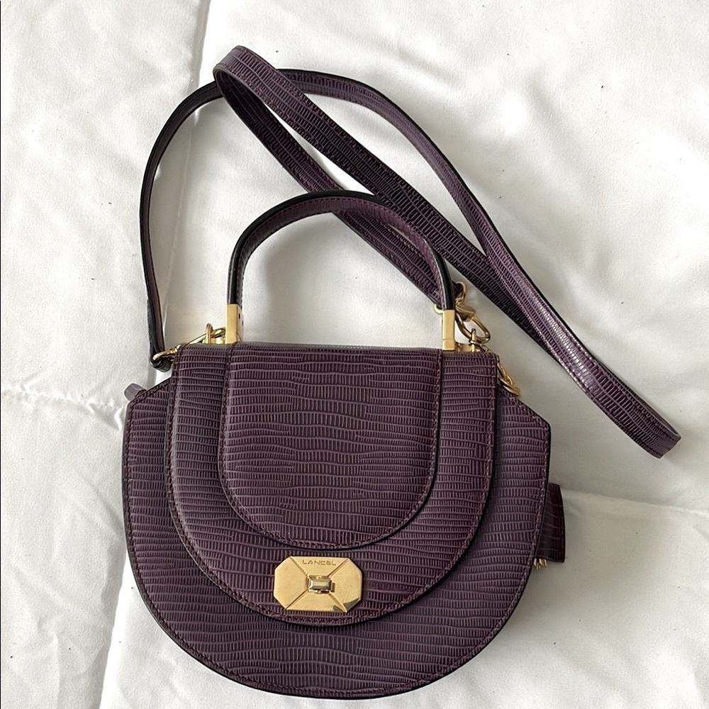 Lancel Leather Purple Lock & Key Crossbody/Handbag. MA